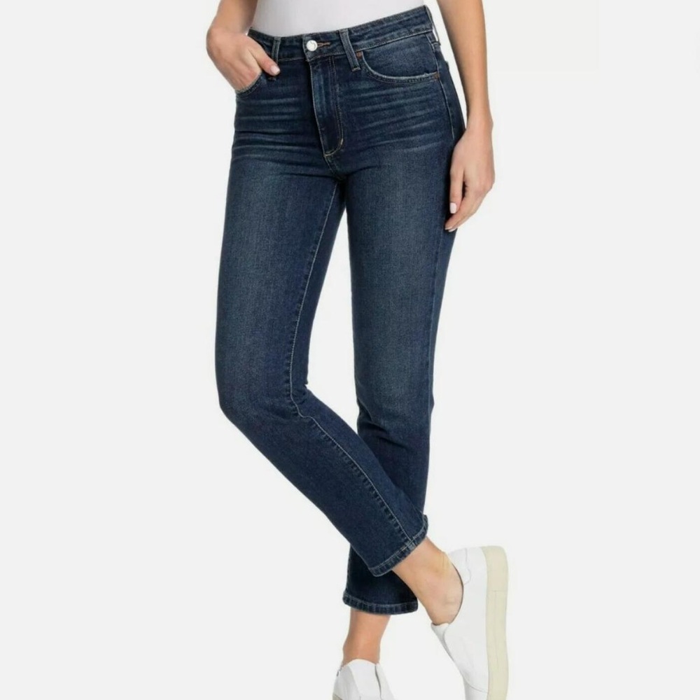 Joe’s Jeans Dark Wash Stretch Denim High Rise Straight Ankle Jean Marquette